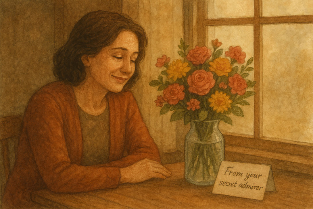 Woman Who Got Flowers From Herself