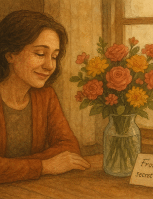 Woman Who Got Flowers From Herself