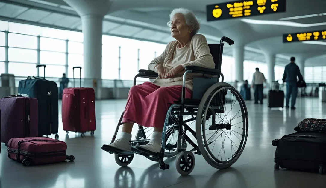 Heartbreaking Scene as Disabled Mom Stranded at Hamburg Airport